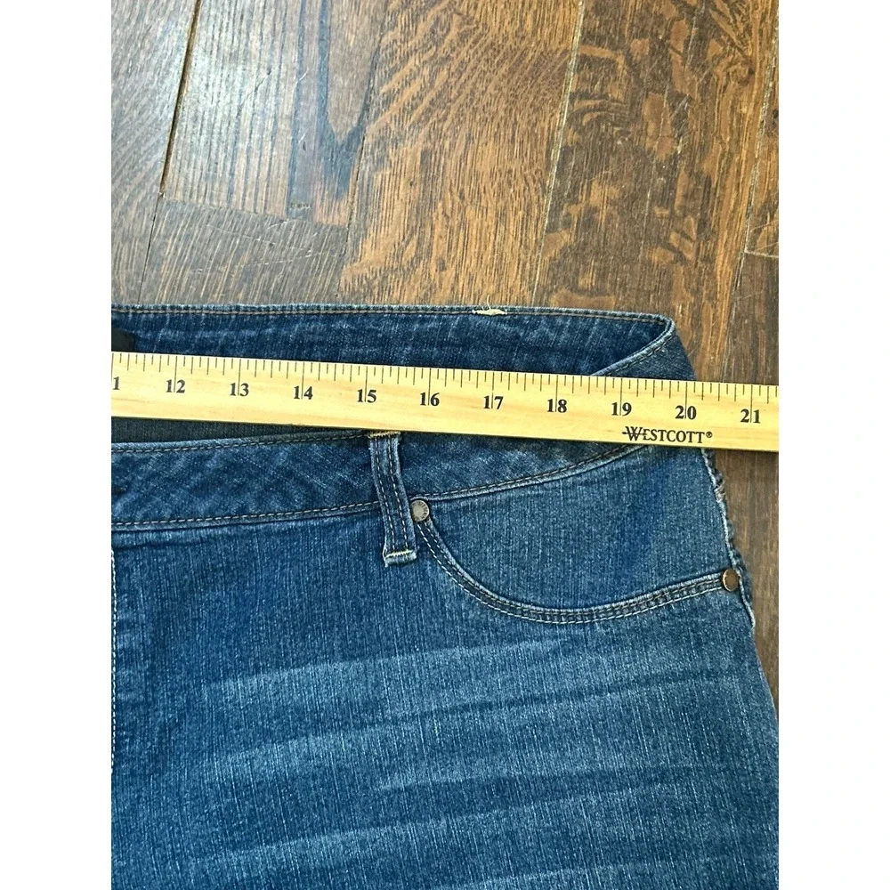 1822 Womens Blue Jeans Size 20W Skinny‎ Straight Raw Hem Ankle
